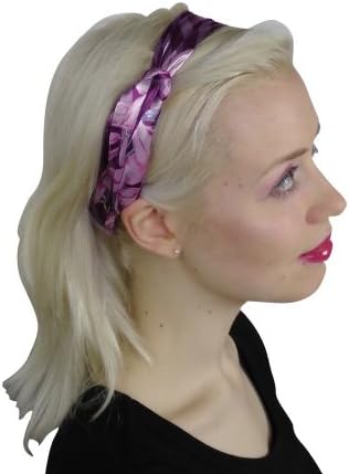 Silk Effect Scarf for Head or Neck; Medium (24 Inches Square); Design: Passionate Purple