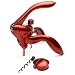 Metrokane Houdini Lever-Style Corkscrew with Foil Cutter, Red