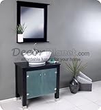 IMAGE OF Fresca Emotivo Modern Bathroom Vanity w/White Vessel Sink & Waterfall Faucet