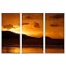 Set Of 3 Printed Canvas - Evening Lake (12 X 24" Each)