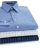Geoffrey Beene Fitted Wrinkle Free Navy Dress Shirts