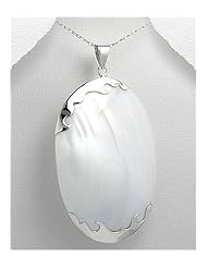 Shell Pendant Necklace In 92.5 Sterling Silver