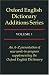 The Oxford English Dictionary Additions: 3 Volume Set