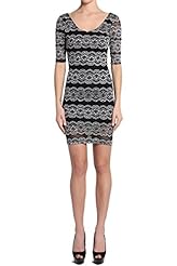 Nylon/Polyester/Spandex Fitted Lace Sheer Scoop Neck 3/4 Sleeves  Dress