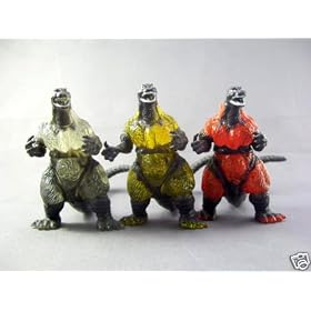 Lot of 3 New Fire Godzilla 3" Import Figures!