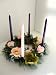 Advent Wreath Candle Holder Silk Flowers