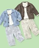 First Impressions Baby Boy 3 Piece Plaid Pant Set