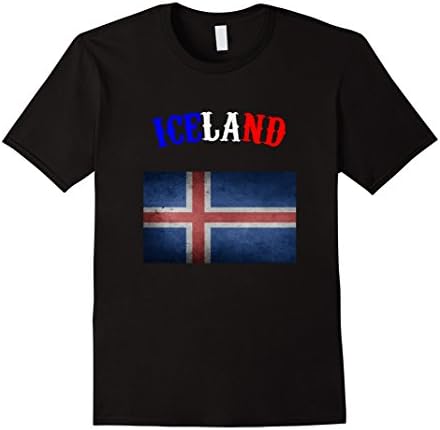 Men's Eurocup 2016 Soccer Iceland T-Shirt Vintage Small Black