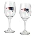 New England Patriots 2-Piece Wine Glass Set  (Primary Logo)