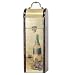 Wine Line WL-G2033 1 Bottle Vertical Wooden Wine Box - Grapes & Wine Bottle