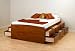 Kitchen & Housewares : Cherry Finish Double/Full Size Platform Bed w/12 Storage Drawer
