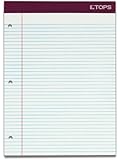 TOPS Double Docket Gold Writing Tablet, 8-1/2 x 11-3/4 Inches, Perforated, 3-Hole Punched, White, Narrow Rule, 100 Sheets per Pad, 2 Pads per Pack (99706)