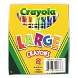 Binney & Smith Crayola(R) Large Crayon Set, Lift-Lid Box, Assorted Colors, Box Of 8