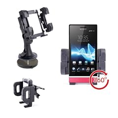 Handy-Halterung / Handyzubeh�r - Set f�r Windschutzscheibe, Armaturenbrett und L�ftungsgitter mit dazugeh�rigem Autoladekabel f�r Sony Ericsson Xperia U / P / S