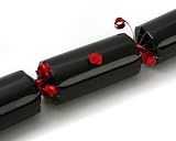 Make Your Own Christmas Crackers - Metallic Black with red trim/Pk 6