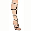 5 Inch Women's Strapy Shoes Sexy High Heel Sandal Shoes WIth Knee High Straps