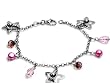 Silver Stone Bracelet with Italian Beads, Size: 7"