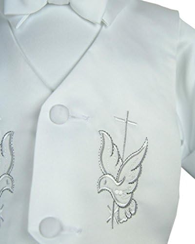 CT Club Baby Boy Christening Baptism Infant Vest Set with Short Pant White Size Small