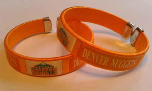 Denver Nuggets Team Logo Basketball Bracelet Wristband (2-Pack)