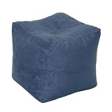 Blue Cube Tuffet Urban Suede By Elite Furniture