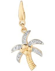 Gold over silver 0.08ct TDW Diamond Palm Tree (Charm)