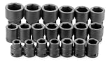 SK 84419 3/4-Inch Drive 6 Point Standard Metric Impact Socket Set 20 Piece