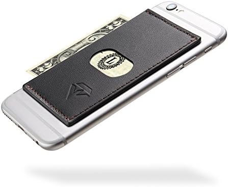 Cell Phone Wallet iPhone 6/6s Samsung Galaxy Smartphone Universal SLiM Stick On Card Holder Wallet (Black)