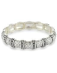 Napier Silver-Tone Textured Stretch Bracelet