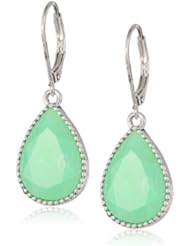 NINE WEST VINTAGE AMERICA "Hidden Gem" Worn Silver and Seafoam Small Drop Earrings