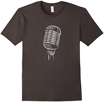 Microphone tee shirt for singers - Male Large - Asphalt