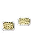 14k 2-tone Gold Cufflinks - Solid 14k 2-tone Gold Mesh Cufflinks