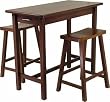 Winsome 94344 Three Piece Kitchen Island Set with Saddle Stools