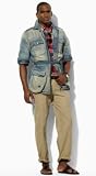 Polo Ralph Lauren Mens Denim Safari Jacket, Trackers Wash