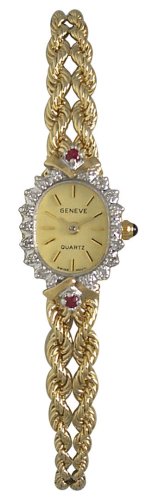 Geneve Watches, Geneve 14K Solid Gold & Diamond Ladies Watch - OW353, Womens Watches, Womens Geneve Watches