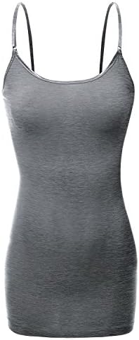 Doublju Women Topless Inner Lace Vintage Whisper Tank Round Neck MIDGRAY Top,M