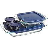 Pyrex Easy Grab 8-Piece Glass Bakeware and Food Storage Set