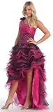 Prom One Shoulder Short Long Tiered Skirt Dress Gown #2767