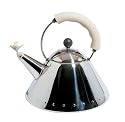 Alessi Hob Kettle, White Ivory Trim, Bird Whistle, (9093 WI)