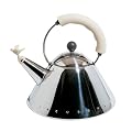 Alessi Hob Kettle, White Ivory Trim, Bird Whistle, (9093 WI)