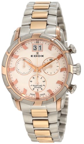 Edox Women's 10019 357R AIR Royal Chronograph White Dial Watch