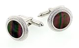 Jewelry : Handmade 18ct white gold cufflinks with black mother of pearl