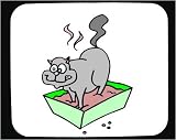 Decorated Mouse Pad with gray, box, cat, litter, house