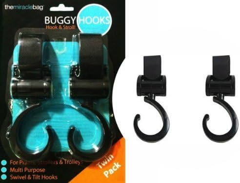 THE MIRACLE BAG - BUGGY PUSHCHAIR STROLLER HOOKS - TWIN PACK by Miracle Products Ltd