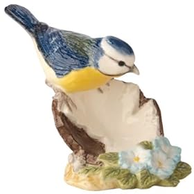 Blue Tit on Coconut - Porcelain Bird Ornament by John Beswick
