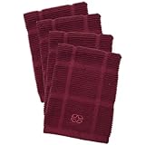 Calphalon Textiles 4-Piece Solid Dish Cloth Set, Currant