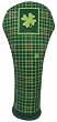 Jaci's Gem Collection Emerald Plaid Hybrid Golf Club Headcover Clover Leaf