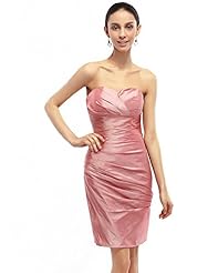 Strapless Cocktail Knee Length Sheath Taffeta Lace Ruched Sweetheart Natural   Waistline  Dress