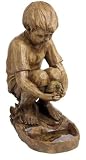 Boy with Turtle Garden Statue Birdbath