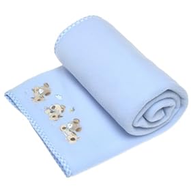 Koala Baby - Deluxe Fleece Baby Blanket - Blue with Puppies
