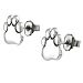 Sterling Silver Paw Print Stud Earrings